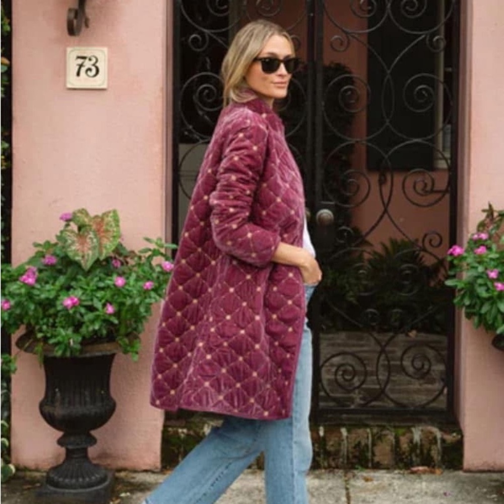 Julia Amory Jackie Coat- Quilted Burgundy Women's Coat